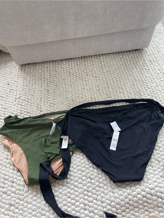 J. Crew Other - J Crew Two Solid High-Waist Bikini Bottoms - Black & Olive